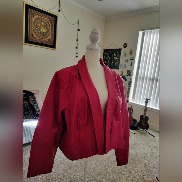 Jessica London Jackets & Blazers - Jessica London Hot Pink Genuine Leather Jacket.